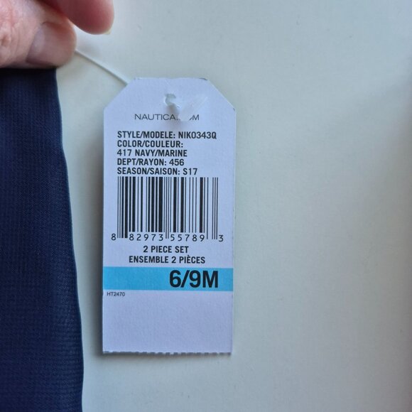 NWT Nautica Baby Girls Navy Nautical Sailor Dress Size 6/9 M - Picture 7 of 11